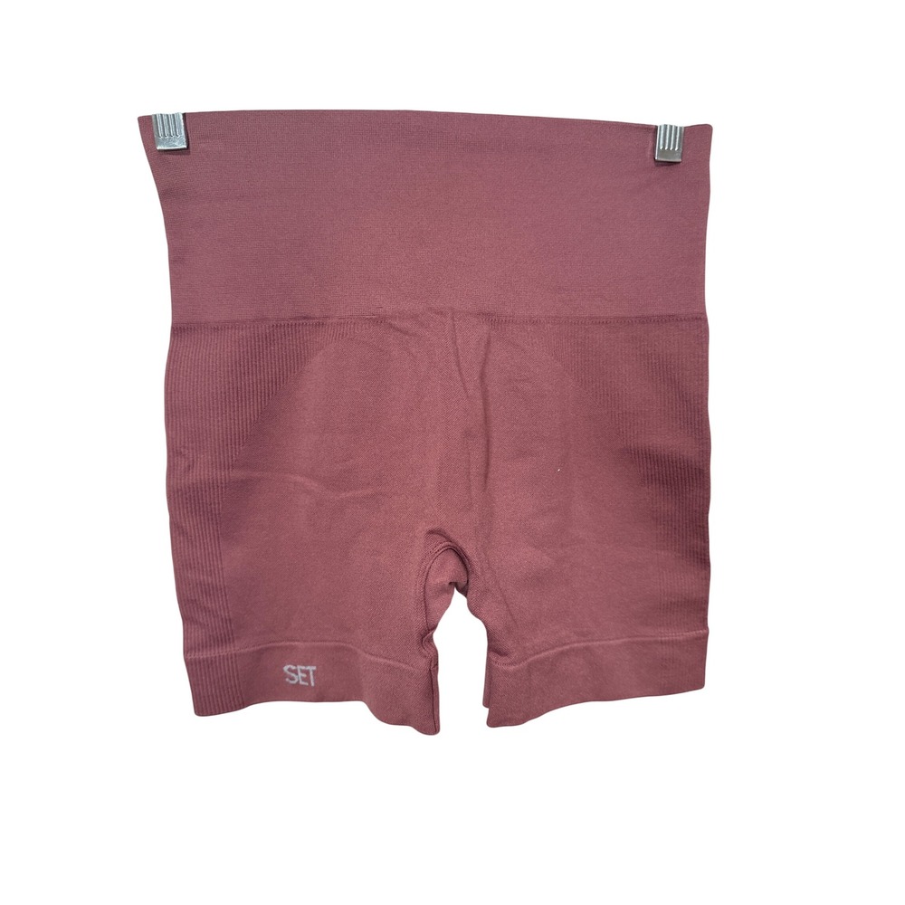 SET Active Sculptflex Bike Shorts Mauve Pink High Waist Seamless Size Small - Picture 2 of 7